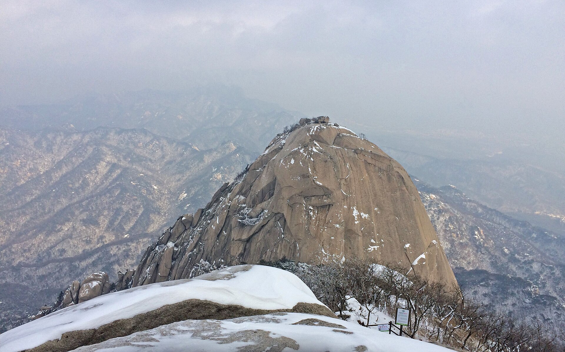 Seoul seen from Baegundae, the summit of Bukhansan