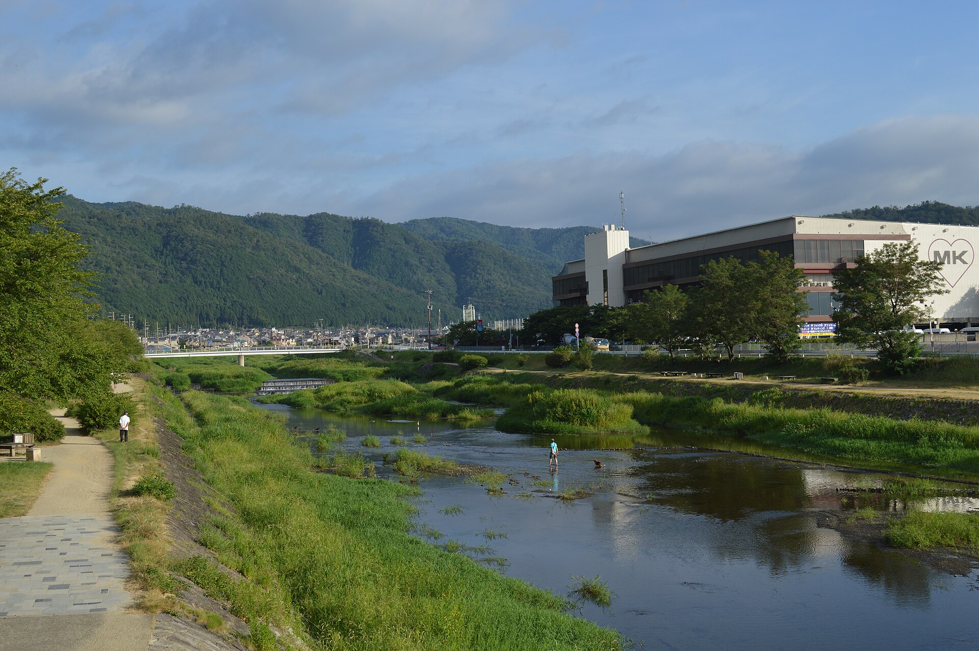 The Kamo River near Demachiyanagi in Kyoto, where two rivers meet
