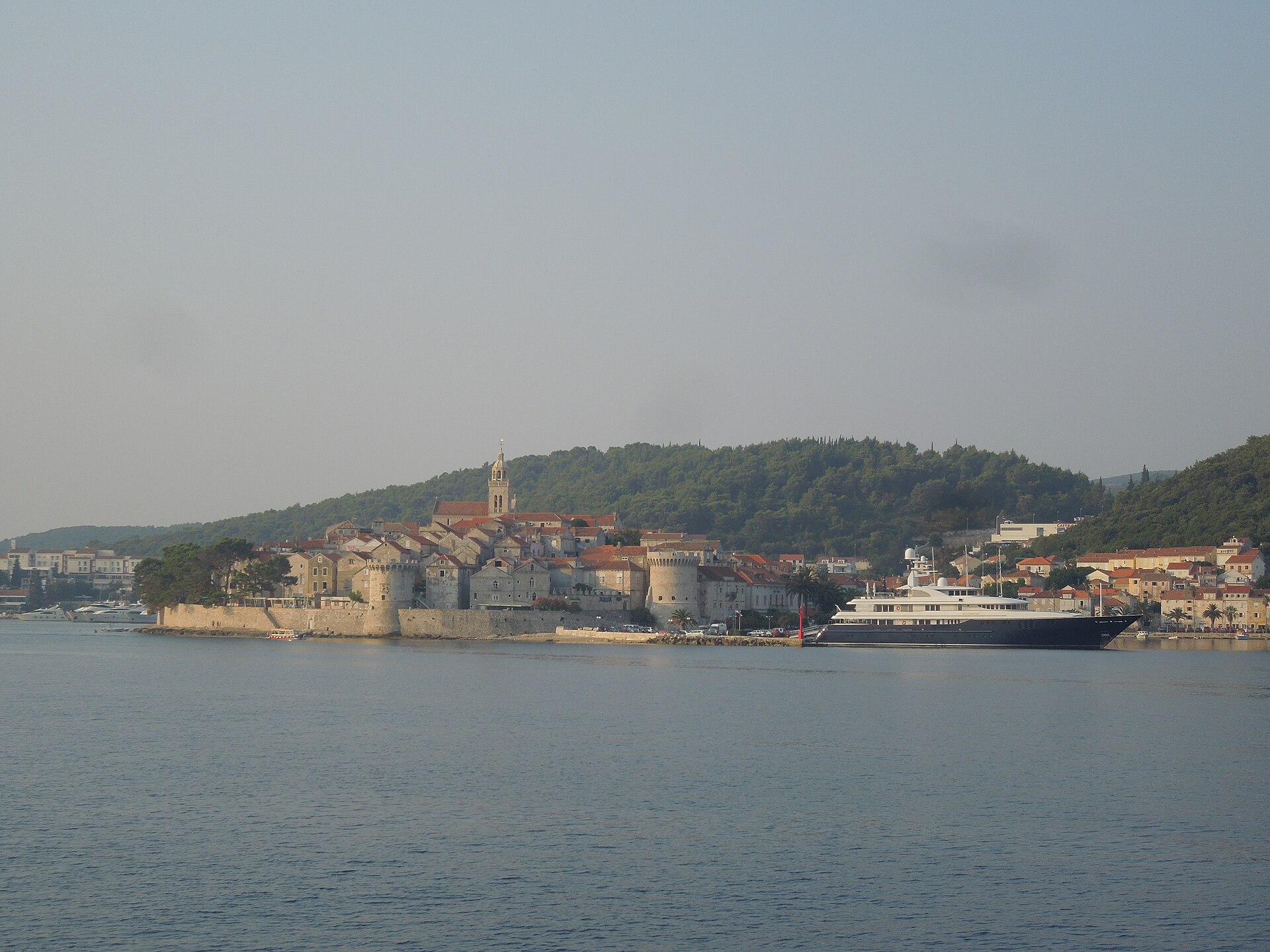 The walled old town of Korčula on its peninsula in Dalmatia