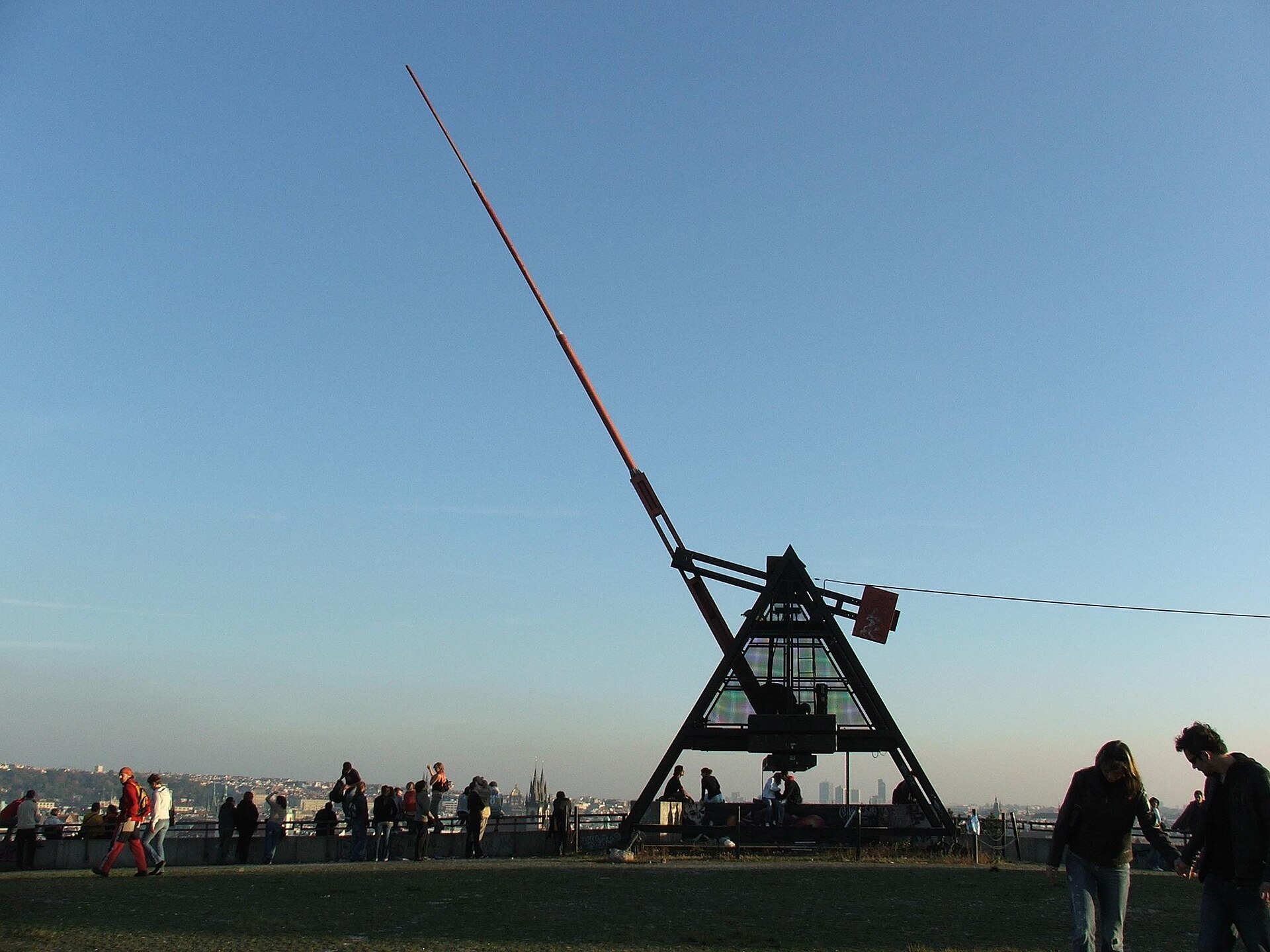 The metronome in Letná Park above the Vltava in Prague