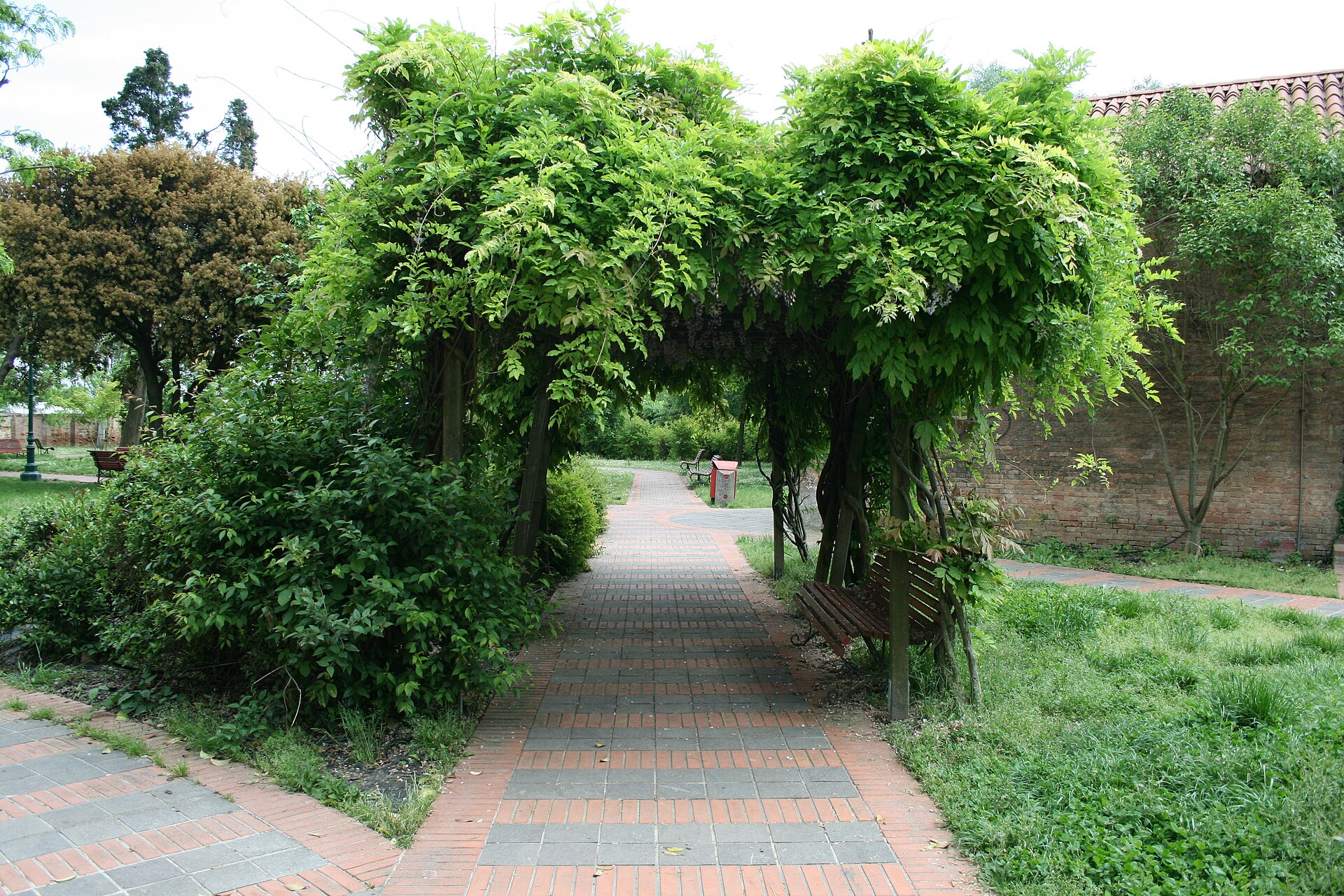 A green public garden on Mazzorbo, the quiet island linked to Burano
